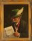 Ernst Lang, Man Reading, Mid-20th Century, Oil on Wood, Framed 1