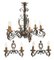 Large Chandelier and Sconces attributed to Gilbert Poillerat, 1950s, Set of 3 1