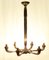 Lámpara de araña Art Déco de latón plateado, años 20, Imagen 9