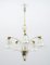 Italian Art Deco Murano Glass and Brass Chandelier by Ercole Barovier for Barovier & Toso, 1940s 1