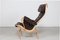 Pernilla Armchair in Mocha Colored Leather by Bruno Mathsson for Dux, Sweden, 1970s, Image 6