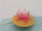 Pink Acrylic Water Lily Night Light Lamp, Eastern Europe, 1972 5