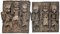Benin Artist, Bini Edo Royal Plaques, 1800er, Bronzen, 2er Set 1