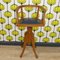 Silla infantil vintage de madera y cuero, Imagen 1