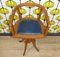 Silla infantil vintage de madera y cuero, Imagen 4