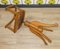 Silla infantil vintage de madera y cuero, Imagen 7