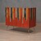 Mid-Century Multicolor Goatskin Brass and Red Glass Sideboard, 1980s 1
