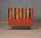 Mehrfarbiges Mid-Century Ziegenleder Sideboard aus Messing & rotem Glas, 1980er 4