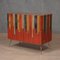 Mid-Century Multicolor Goatskin Brass and Red Glass Sideboard, 1980s 8