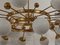 Murano Art Glass and Brass Midcentury Chandelier 2