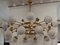 Lámpara de araña Mid-Century de latón y cristal de Murano, Imagen 7