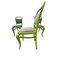 Chaises Rembourrées avec Structure en Bois Peint Vert, Set de 6 5