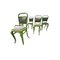 Upholstered Chairs with Green Painted Wooden structure, Set of 6 4