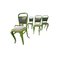 Upholstered Chairs with Green Painted Wooden structure, Set of 6, Image 4