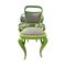 Upholstered Chairs with Green Painted Wooden structure, Set of 6, Image 2