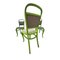 Gepolsterte Stühle mit Gestell aus grün lackiertem Holz, 6 . Set 3