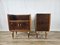 Mid-Century Bedside Tables in Walnut and Maple with Glass Tops, Italy, 1950s, Set of 2 3