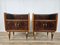 Mid-Century Bedside Tables in Walnut and Maple with Glass Tops, Italy, 1950s, Set of 2, Image 1