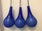 Blue Double-Layer Glass Ceiling Lamps, 1970s, Set of 3, Image 13