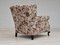 Dänischer Vintage Relax Sessel mit floralem Stoffbezug, 1950er 7