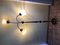 Lámpara de pie de tres brazos con pantallas de vidrio de tres puntos de luz, años 60, Imagen 20