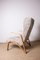 Large High Armchair in Curved Beech and Fabric Konkav Model by Paul Bode for Federholz. 3