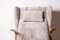Großer hoher Armlehnstuhl aus gebogener Buche und Stoff Konkav Modell von Paul Bode für Federholz. 17