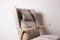 Large High Armchair in Curved Beech and Fabric Konkav Model by Paul Bode for Federholz., Image 13