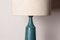 Danish Truncated Cone Table Lamp in Matt Blue Sandstone by Gunnar Nylund for Nymolle, 1960s 5