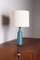 Danish Truncated Cone Table Lamp in Matt Blue Sandstone by Gunnar Nylund for Nymolle, 1960s, Image 1