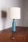 Lámpara de mesa danesa de cono truncado de arenisca azul mate de Gunnar Nylund para Nymolle, años 60, Imagen 1