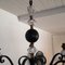 Lámpara de araña de hierro, latón y cristal de Jacques Adnet, años 50, Imagen 4