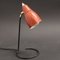 Red Lacquered Table Lamp, 1950s 5