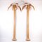 Large Rattan Palm Tree Sconces, 1980s, Set of 2 1