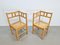 Dutch Brutalist Oak & Rattan Webbing Corner Chairs, 1960s, Set of 2 1