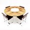 Table de Salle à Manger Circulaire et Chaises en Cuir attribuées à Richard Young pour Merrow Associates, 1960s, Set de 5 2