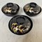 Urushi Maki-E Rice Bowls, Japan, 1910s, Set of 3 2