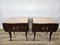 Mid-Century Bedside Tables in Rosewood and Maple with Pink Glass Tops, 1950, Italy, Set of 2 6