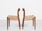 Mid-Century Danish Model 75 Chairs in Teak and Paper Cord attributed to Møller, Set of 6 5