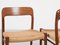 Mid-Century Danish Model 75 Chairs in Teak and Paper Cord attributed to Møller, Set of 6 6