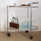 Vintage French Glass and Chrome Two-Tier Drinks Trolley, 1940s 2