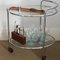 Vintage French Glass and Chrome Two-Tier Drinks Trolley, 1940s 3