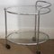 Vintage French Glass and Chrome Two-Tier Drinks Trolley, 1940s 4