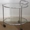 Vintage French Glass and Chrome Two-Tier Drinks Trolley, 1940s, Image 4