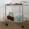 Vintage French Glass and Chrome Two-Tier Drinks Trolley, 1940s 5