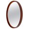 Round Teak Wall Mirror by Uno and Osten Kristiansson for Luxus Vittsjö, Sweden, 1960s 1