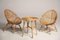 Wicker Armchairs and Coffee Table, Set of 3 2
