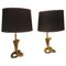 Brass Cobra Table Lamps in the style of Maison Jansen, 1975, Set of 2 1