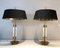 Lámparas de mesa neoclásicas de latón y laca blanca, años 70. Juego de 2, Imagen 12