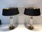 Lámparas de mesa neoclásicas de latón y laca blanca, años 70. Juego de 2, Imagen 4